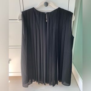 Uniqlo Black Pleated Sheer Blouse